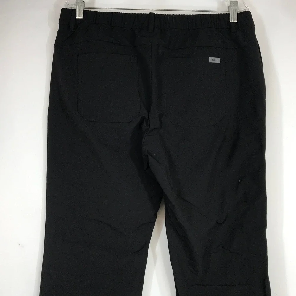 FIGS PRO Men Black Scrub Pants Elastic Waist Straight Leg M23WW2002S Large Short